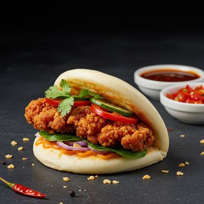 Spicy Crispy Chicken Bao